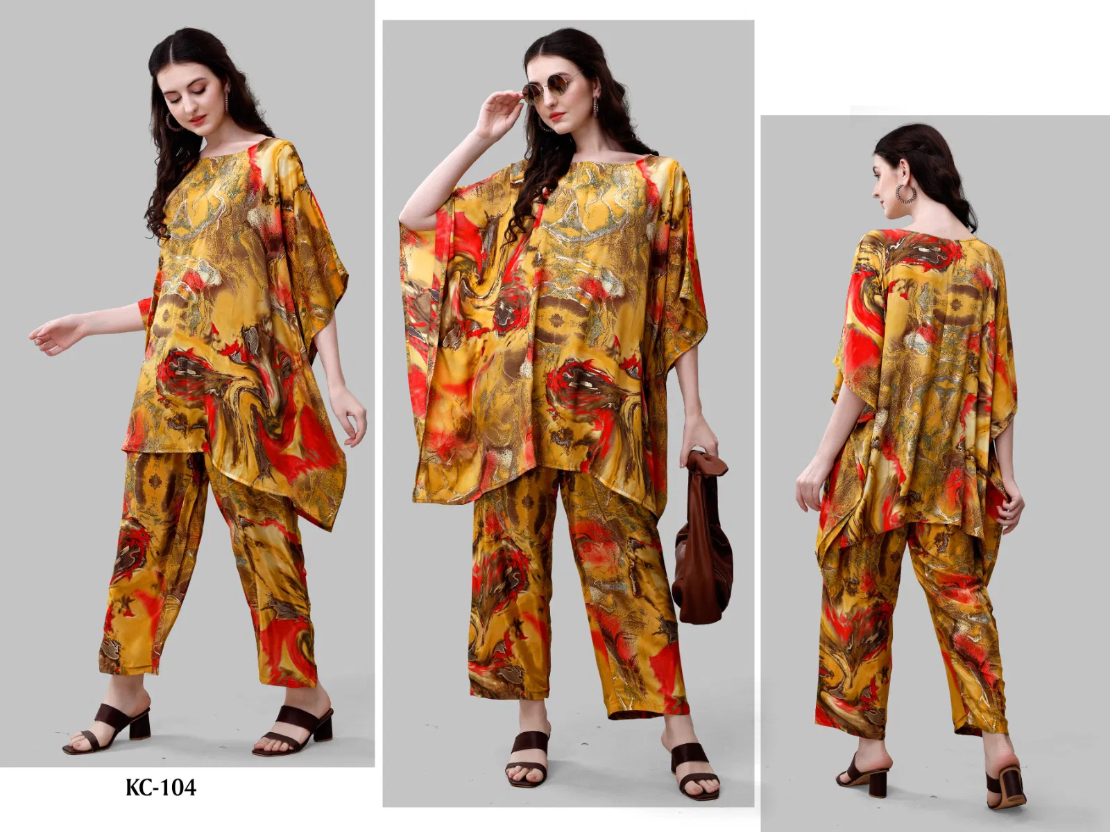 Jelite Kaftan Cord Set Vol 1 Printed Silk Western Clothing Suppliers In India
